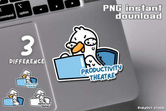 Download “Productivity Theatre” Goose Sticker PNG - Productivity Collection
