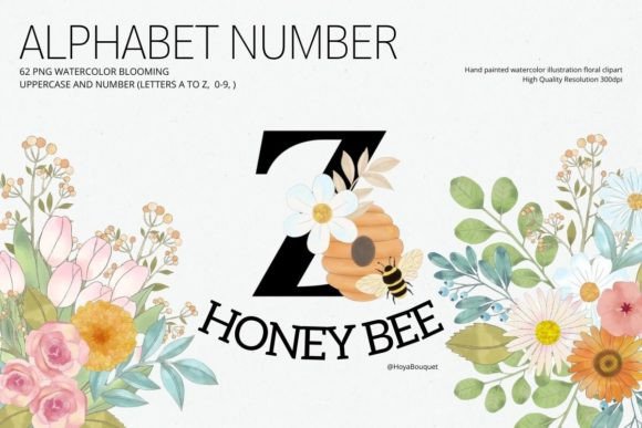 Download Honey Bee Alphabet Number - Premium Bundle