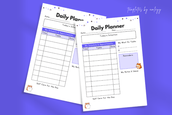 Download Cute Productivity Daily Planner Template - Productivity Collection